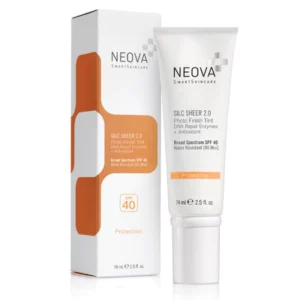Neova Silc Sheer 2.0 SPF 40 is a sunscreen with DNA-repairing technology that helps protect your skin with a skin-perfecting sheer tint.